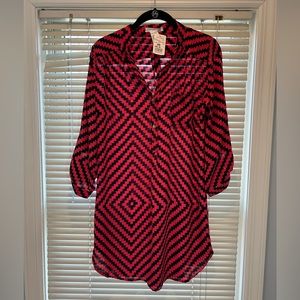 NWT Pink and Blue Chiffon Dress